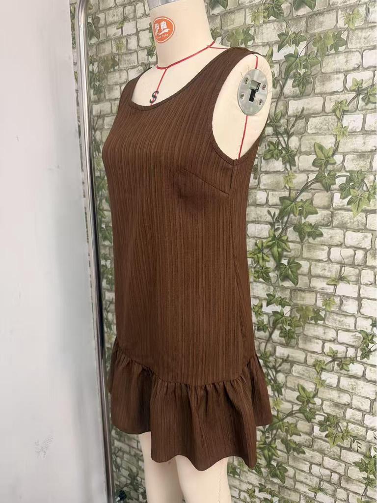 2026 European-American High Quality Sleeveless Vest Dress for Women - Spring/Summer