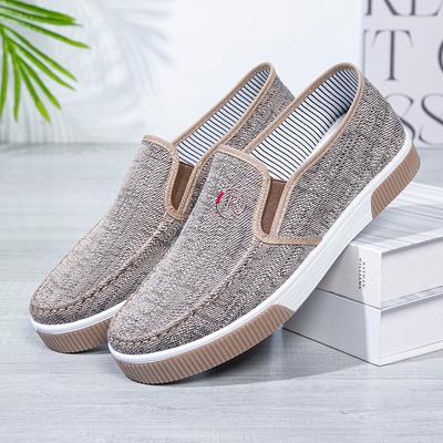 Sommer Herren Plattform Freizeit Canvas Schuhe Flache Rutschfeste Walking Freizeitschuhe für Männer Obermaterial mit zarter Textur Modetrend Schuhe