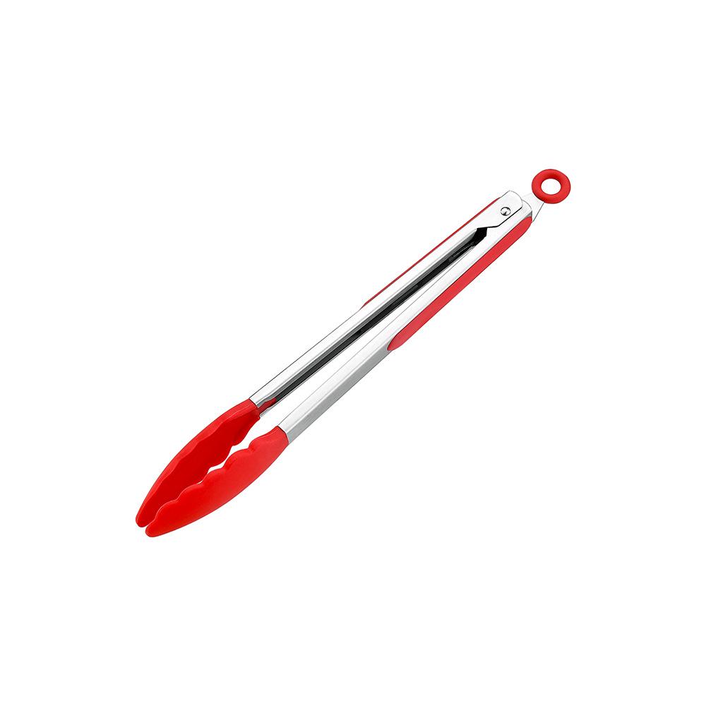 High-Temperature Resistant Silicone Kitchen Tongs - Non-Slip for Grilling, Baking, and Bread Handling.