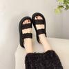 Stepping On Shit Feels Thick and Not Tired, Roman Women's Sandals 2025 New Fashion Fairy Wind One-word Buckle with Sandals Woman