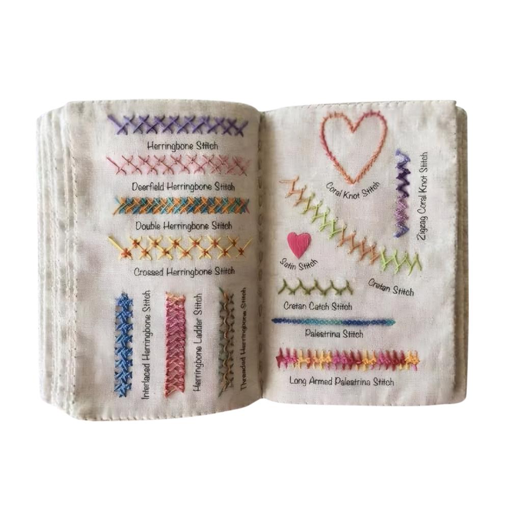 

Книга стежков своими руками Вышивка Книга для шитья Поднимите свои навыки шитья Книга по вышивке Мини-книга для шитья для любителей шитья белый