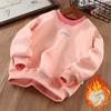 Children's Winter Padded Sweatshirt Kids Thickened Pullover Boys Girls Long-Sleeved Warm Top Casual Crew-Neck Coat