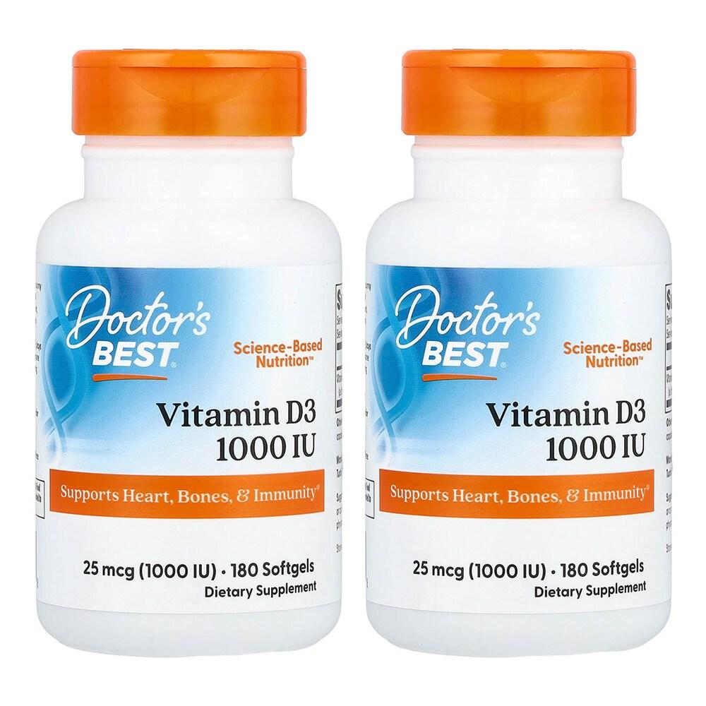 Doctors Vitamin D3 25mcg 1000IU Softgels 180 Tablets 2 pcs