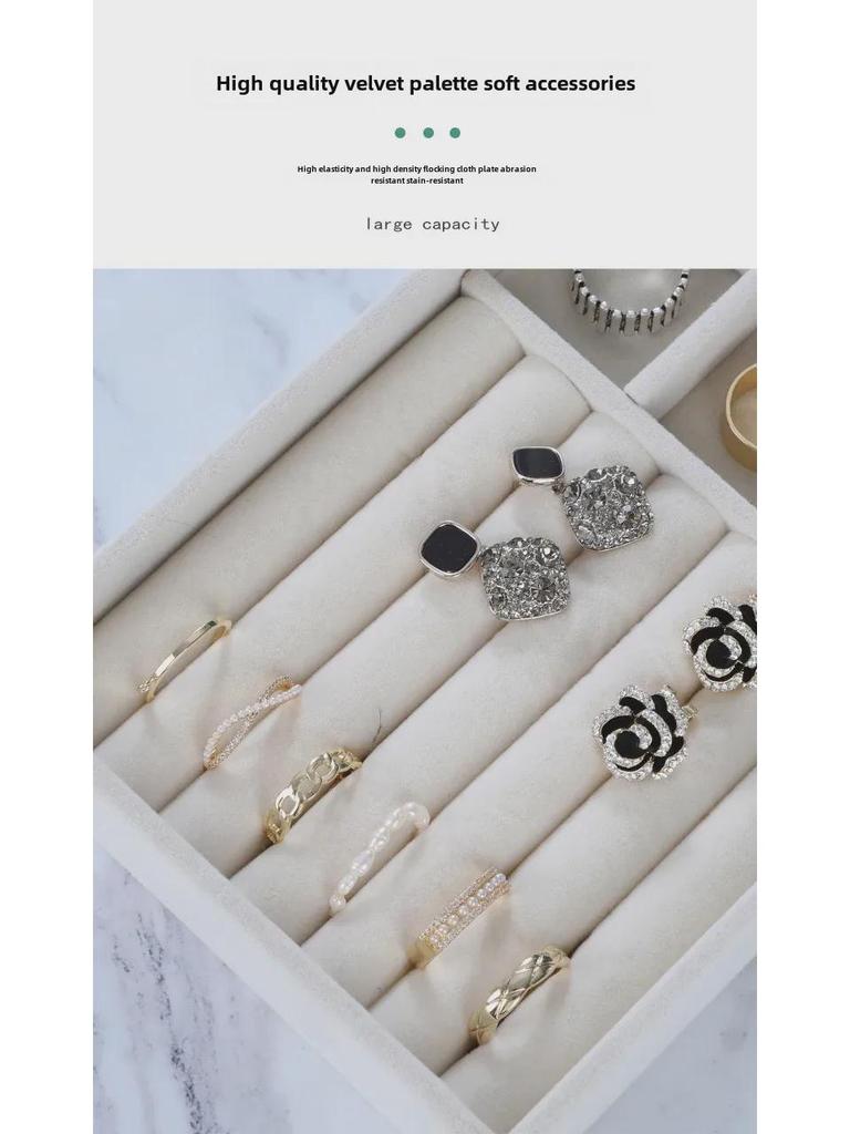Samt 3-Schicht Acryl Schmuck Organizer Box