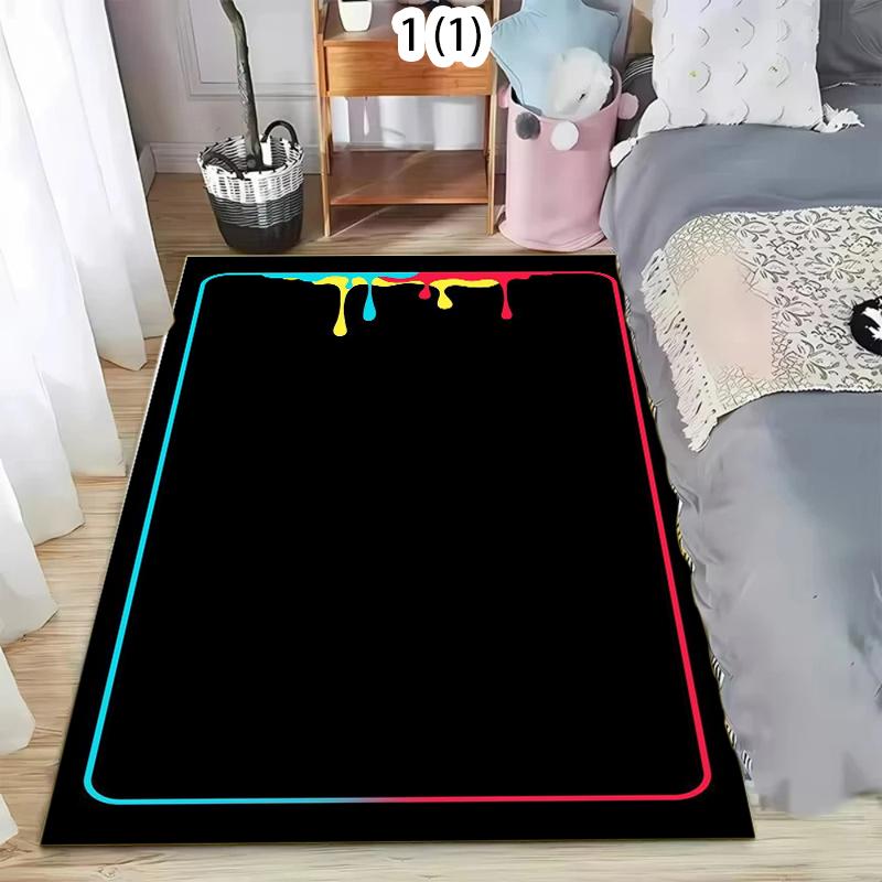 Colorful Neon Printed Carpet Personalized Indoor Carpet Living Room Bedroom Dirt Resistant Door Mat Home Decoration Floor Mat