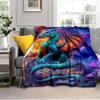 1PC Custom Name Fantasy Dragon Moon Night Flannel Blanket Versatile,all-season Throw Suitable for the Living Room,bedroom,camping,travel,and Gift
