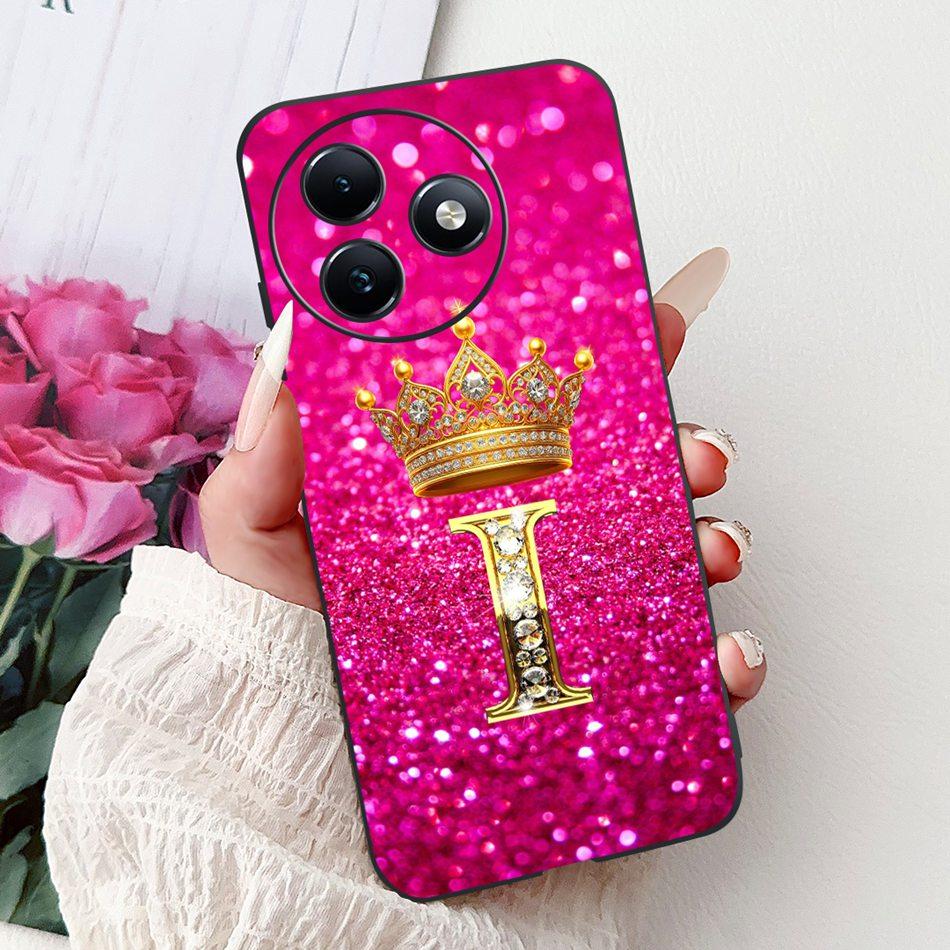 For ITEL S24 Fashion New Crown Letter Phone Case For Itel S24 S667LN Black Silicone Soft TPU Cases