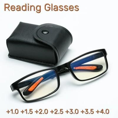Folding Reading Glasses Diopter +1.0 To +4.0 Anti-Blue Light Presbyopia Eyeglasses With Portable Case Men Women  Eyewear