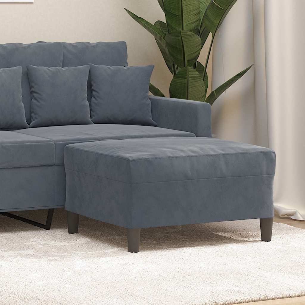 vidaXL Fußhocker Dunkelgrau 70x55x41 cm Samt graue