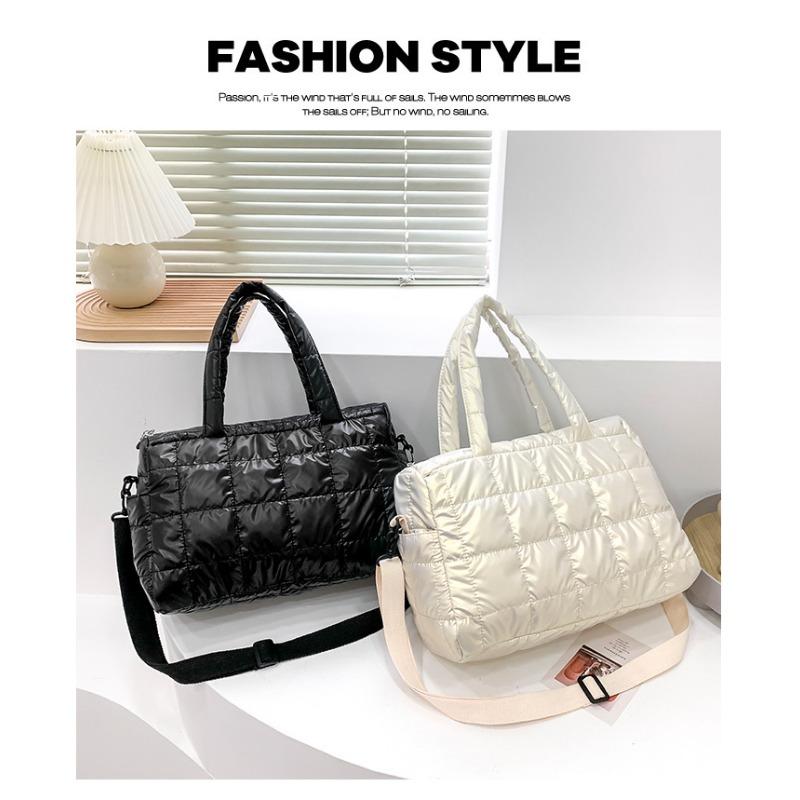 Bag Women's Fashion Commuter Large Capacity One Shoulder Crossbody Bag Korean Version Small Crowd Plaid Cotton Suit Handbag