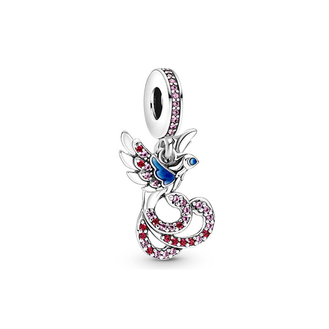 Pandora Unique Feather Phoenix Pendant Men Jewelry 790102C01 Pink