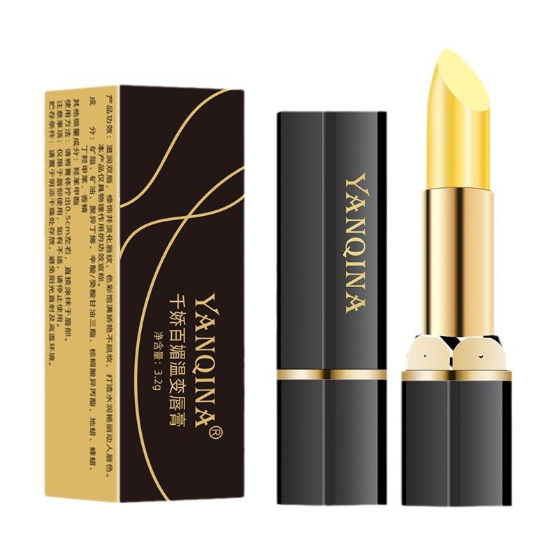 Nawilżająca i Hydratyzująca Pomadka do Ust Wrażliwa na Temperaturę, Przeciw Spierzchnięciom i Naprawiająca Linie Ust, Spersonalizowany Kolor dla Każdej Osoby.