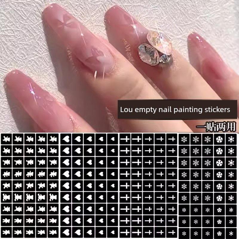 

Трафарет для аэрографии в виде медведя-снежинки с вырезами, наклейка для ногтей One for each of the full set of 15 models