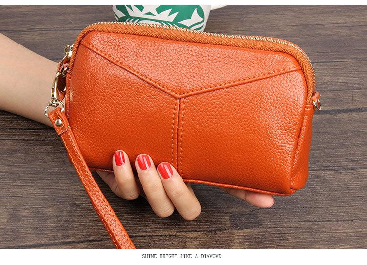Fashion Cowhide Women Long Clutch Bags Genuine Leather Lady Coin Purse Female Zipper Wristlet Wallet Mobile Phone Bag Billfold