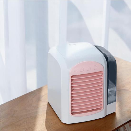Cooling Fan Personal Air Conditioner with Water Tank 3 Speeds Strong Airflow Low Noise Desktop Air Cooler Fan Mist Maker