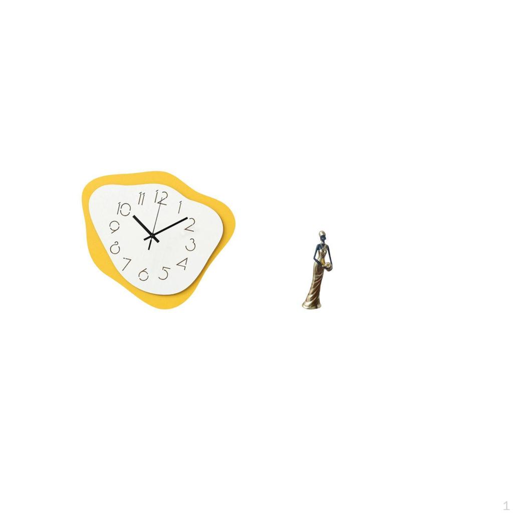 Acrylic Tribal Wall Clock Modern African Lady Timepiece Silent Ornament Sculpture Figurine