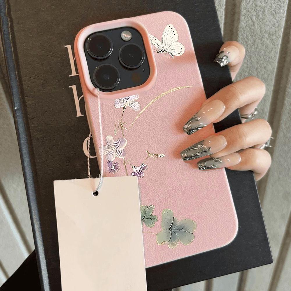 

INS Cool Flower Peony Luxury Lichee leather pattern Phone Case For Redmi Note 14 13 12 11 10 9 8 Pro Plus 4G 5G Shockproof Cover Note 13 5G