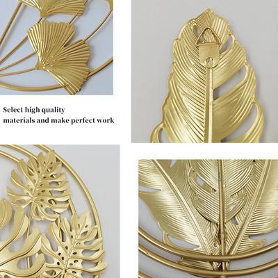 1PC Behänge Eingangsbereich Wand Wand Hängen Eisen Wand Dekor Gold Blatt Eisen Dekor Skandinavischen