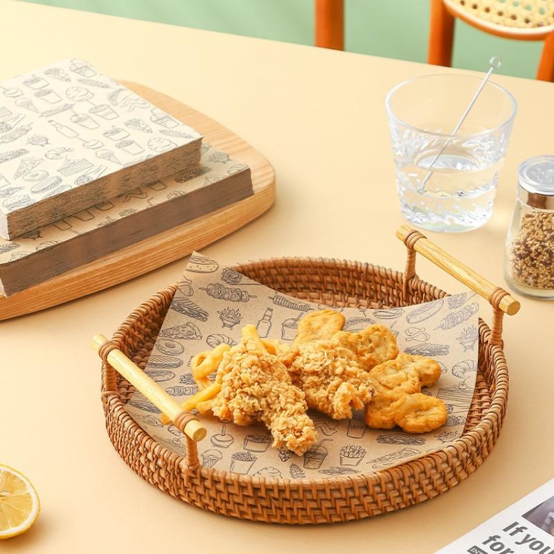 100 Adet Yağ Geçirmez Pişirme Gıda Ambalajı Wax Kağıt Burger Patates Kızartması Sarma Yağlı Kağıt Mutfak Sandviç Ekmek Gıda Pişirme Aletleri