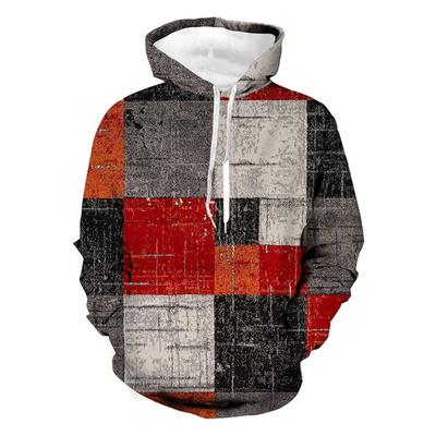 Zahraniční obchod Pánská mikina s kapucí s dlouhým rukávem, ležérní a pohodlná, s 3D digitálním potiskem