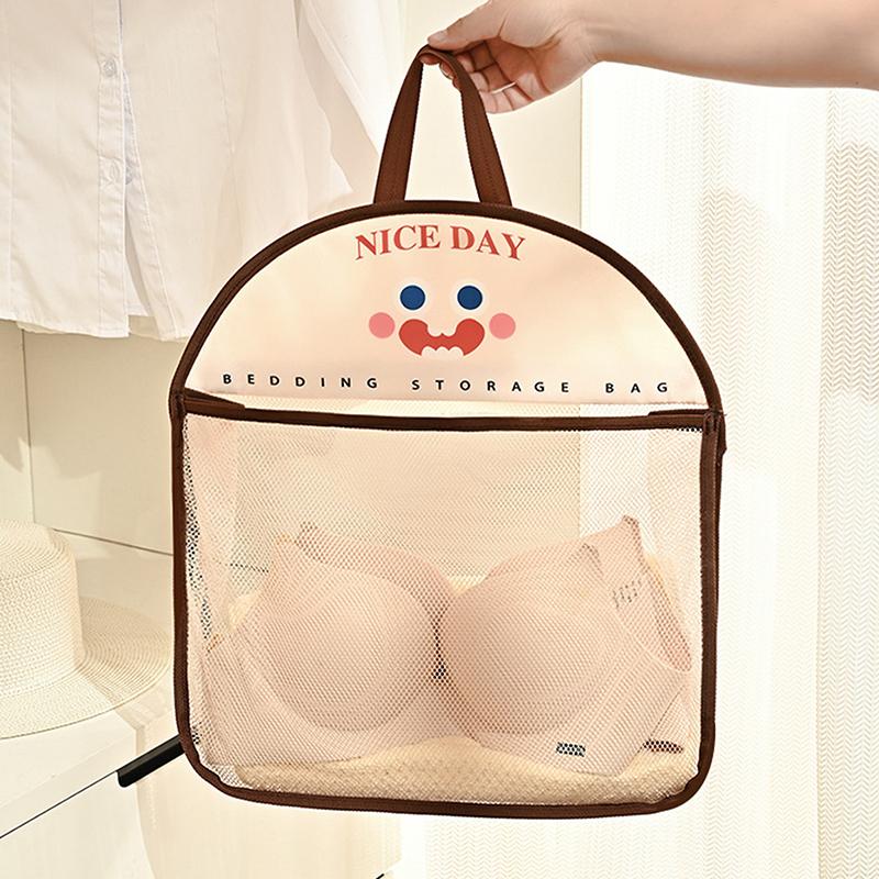 Underwear Storage Bag Wall Hanging Breathable Mesh Bag Socks Storage Bag Wardrobe Organizer Toy Doll Storage Bag With Hook