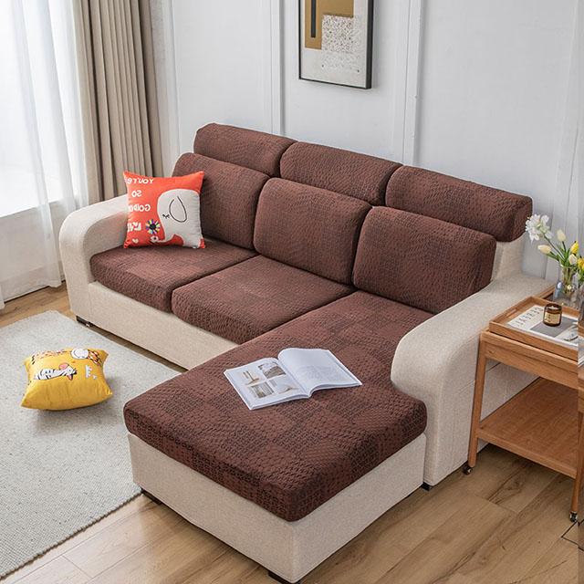 

Чехол на сиденье дивана с принтом и геометрическим рисунком, жаккардовый эластичный L-образный чехол для дивана, съемный чехол для подушки для гостиной, подходит для домашних животных Back cushion cover коричневый