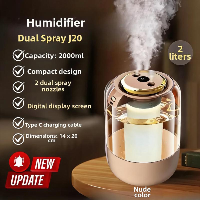 Desktop Tabletop Humidifier Ultra Silent Operation Dual Nozzles Air Diffuser for Bedroom Nursery Living Room