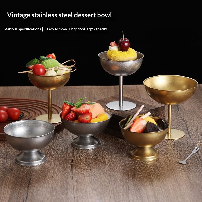 Multipurpose Stainless Steel Goblet for Serving Ice Cream and Fruit Desserts