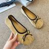 303-11 Retro Abendwind Sanft mit Rock Einzelne Schuhe Damen 2025 Neu Gefaltete Flache Oma-Schuhe Umstandsschuhe