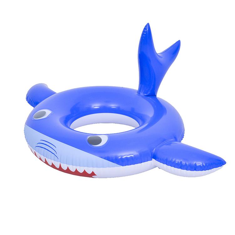 Small Size Shark Swim Ring Inflatable Swimming Pool Float for Kids (Blue,55cm) синий