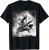Funny Dog French Bulldog Riding a Shark In Tornado Meme T-Shirt