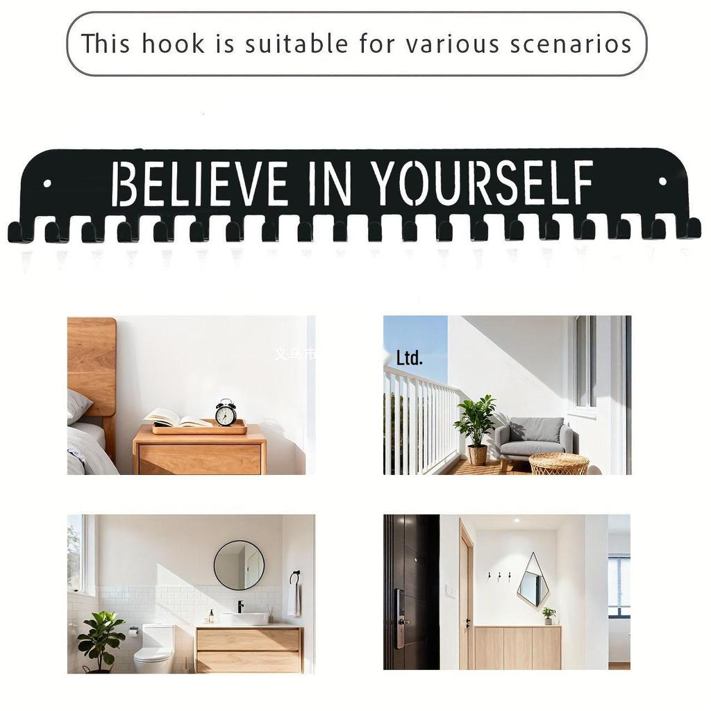 Wall-Mounted Metal Medal and Key Hook Organizer