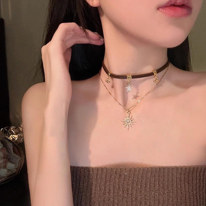 

Модное ожерелье, Универсальное ожерелье, Милое и крутое женское ожерелье One Size коричневый