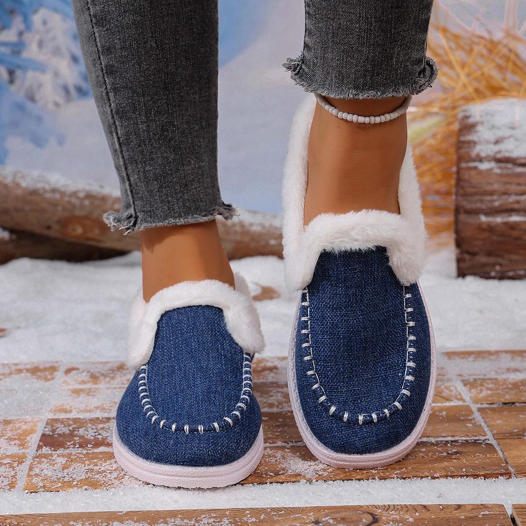Women Shoes Sleeve Women's Boots Winter Round Toe Plush Fleece for Warmth Short Barrel Flat Large Size Snow Boots