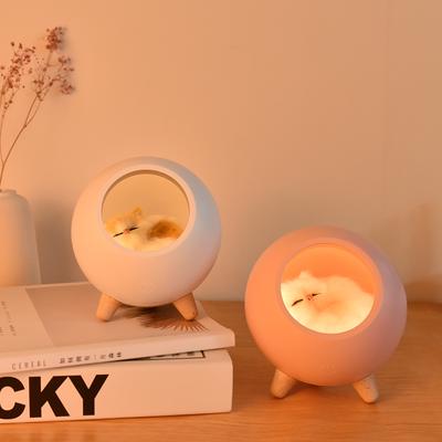 USB Słodki Kot Dom Dotykowy Ściemniacz LED Lampka nocna Dziecko Dziecko Sypialnia Dom Nowoczesny gabinet Dekoracja nocna Kreatywna lampa prezentowa