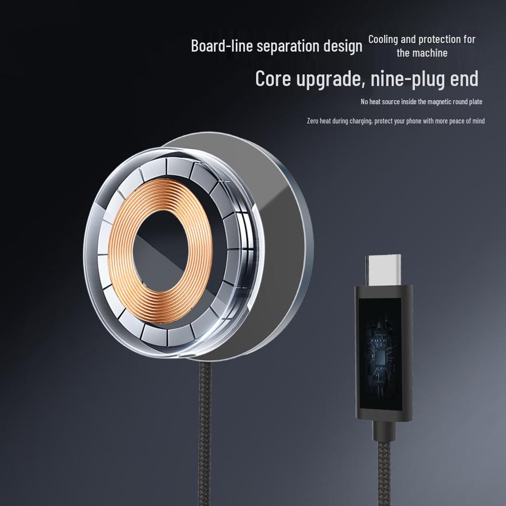 Qi2.2 Magnetic Wireless Charger with Low-Temperature Heat Dissipation, 25W Fast Charging for Apple 17 Phones.