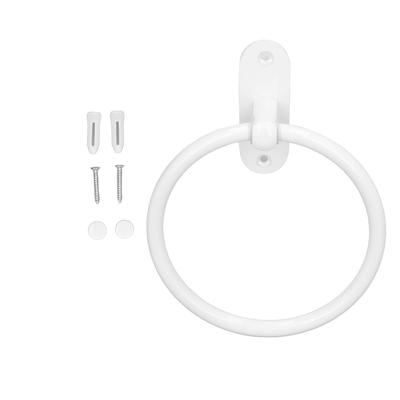 Porte-serviettes de salle de bain Alliage d'aluminium Gain de place Blanc Style élégant Anneaux porte-serviettes à main pour hôtel
