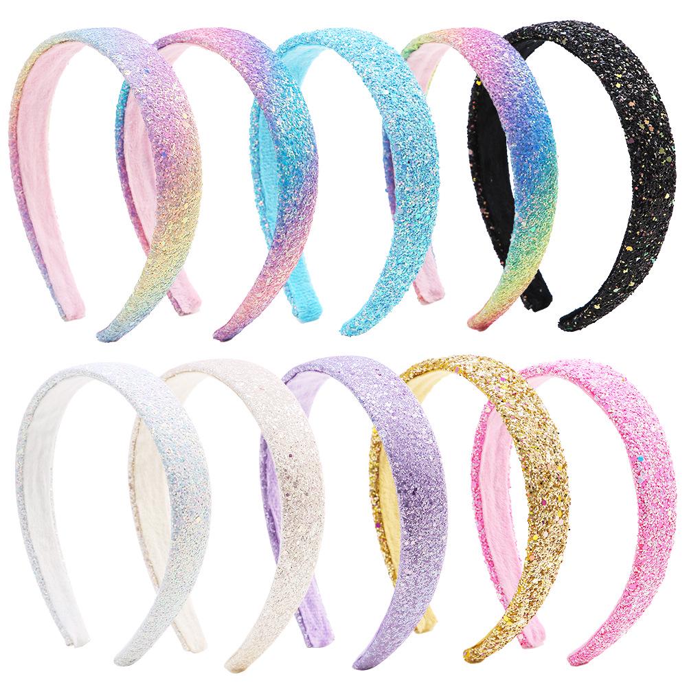 Colorful Sparkle High Skull Girl Headband – 2.5cm Wide Edge Hair Accessory