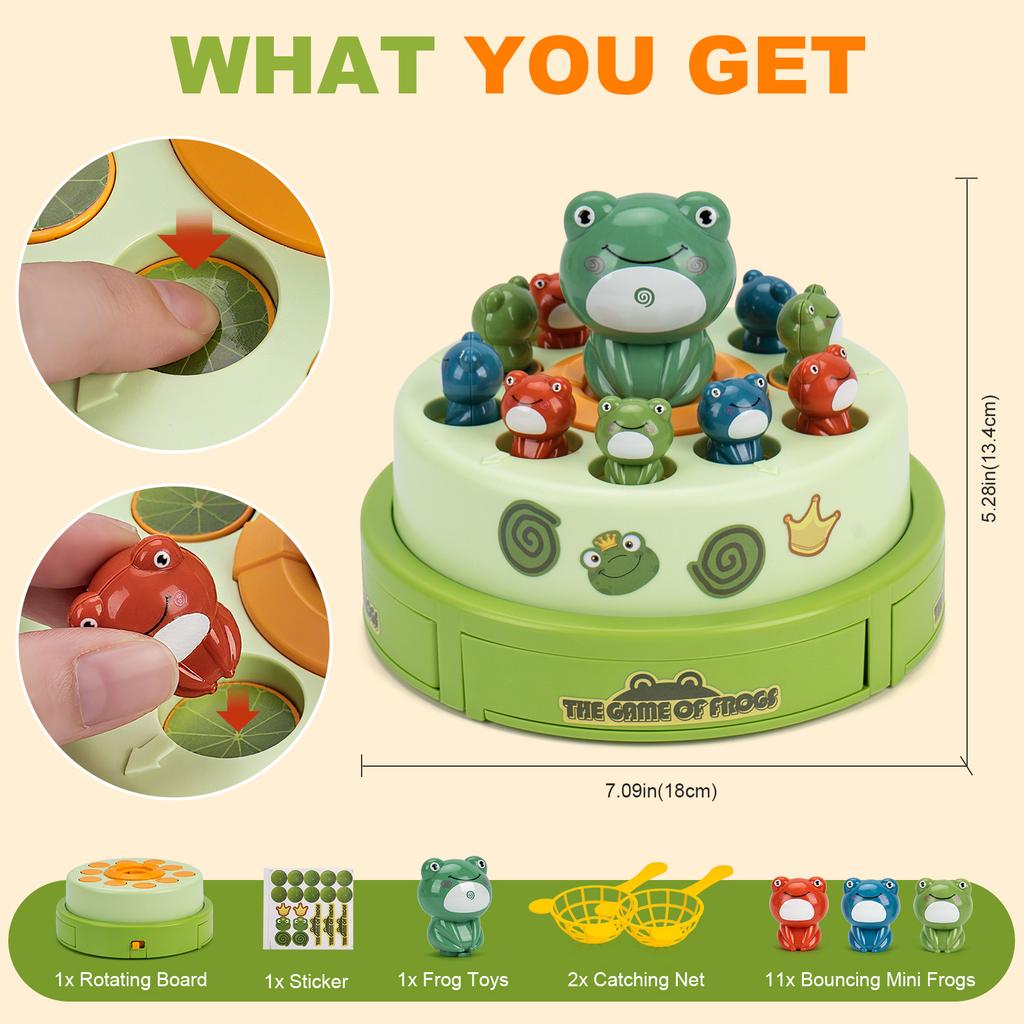 Electric Pop-up Turntable Toy with Music Cartoon Rotating Rabbit Catcher Toys with Nets Musical Launching Rotating Game Kids Toy