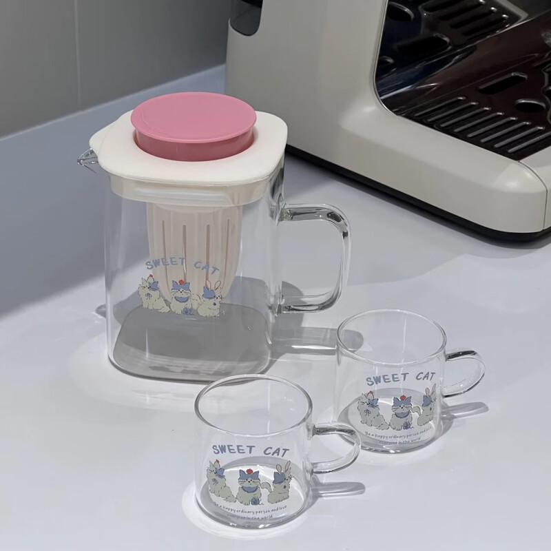 Changqi Cute Cat Glass Teapot Set