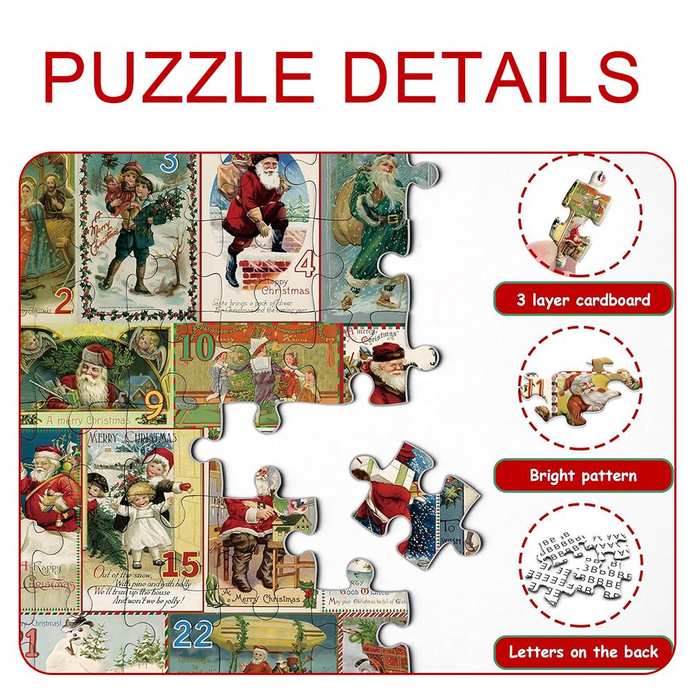 Christmas Gift 1000PCS Jigsaw Puzzles 24 Days Advents Calendar Festival Countdown Surprise Present Box For Kids Adults