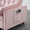 3 in 1 Convertible Sofa Bed, Modern Velvet Loveseat Sleeper Sofa Bed with Adjustable Backrest, Storage Pockets and Pillows, Sui