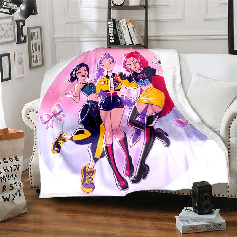 1pc Blanket Kpop Hunter7 Print Design, Lightweight Blanket for Sofa, Bed- Soft &Warm, Gift for All Seasons like Christmas, Halloween