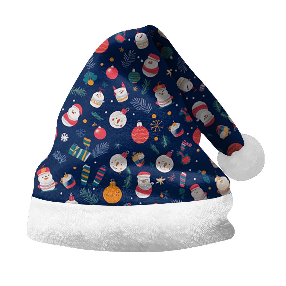 Dwustronna czapka świąteczna z polaru 2024 - Projekt z dodatkowym aksamitem dla dzieci i dorosłych