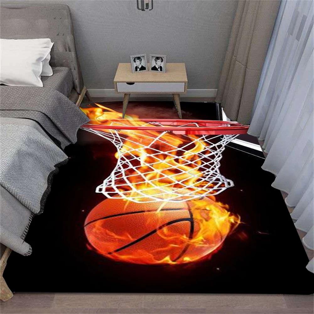 

Basketball Carpet Cartoon Living Room Bedroom Kitchen Sofa Table Balcony Rug Non-slip Washable Mat Exquisite Ornaments 40x60cm(15x23 in)