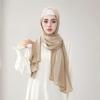 Muslim Chiffon Hijab Scarf Women Long Solid Color Head Wrap for Women Hijabs Ladies Muslim Veil Jersey Hijabs Islamic Headscarf