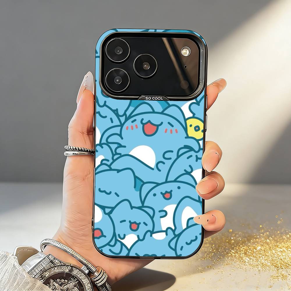 Fluffy-Cat B-Bugcat C-Capoo Phone Case For iPhone17,16,15,14,13,12,11,Pro,MAX White Matte Shockproof Cover