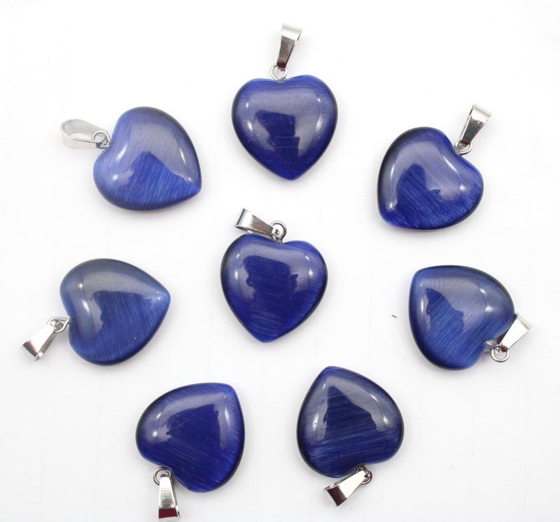20MM Herzförmiger Naturstein Anhänger: Achat, Rosenquarz, Aquamarin, Pfirsichherz Schmuck