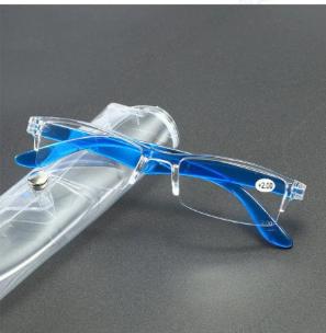 Reading Glasses Blue +4.00 Strength for Men Women Daily Reading