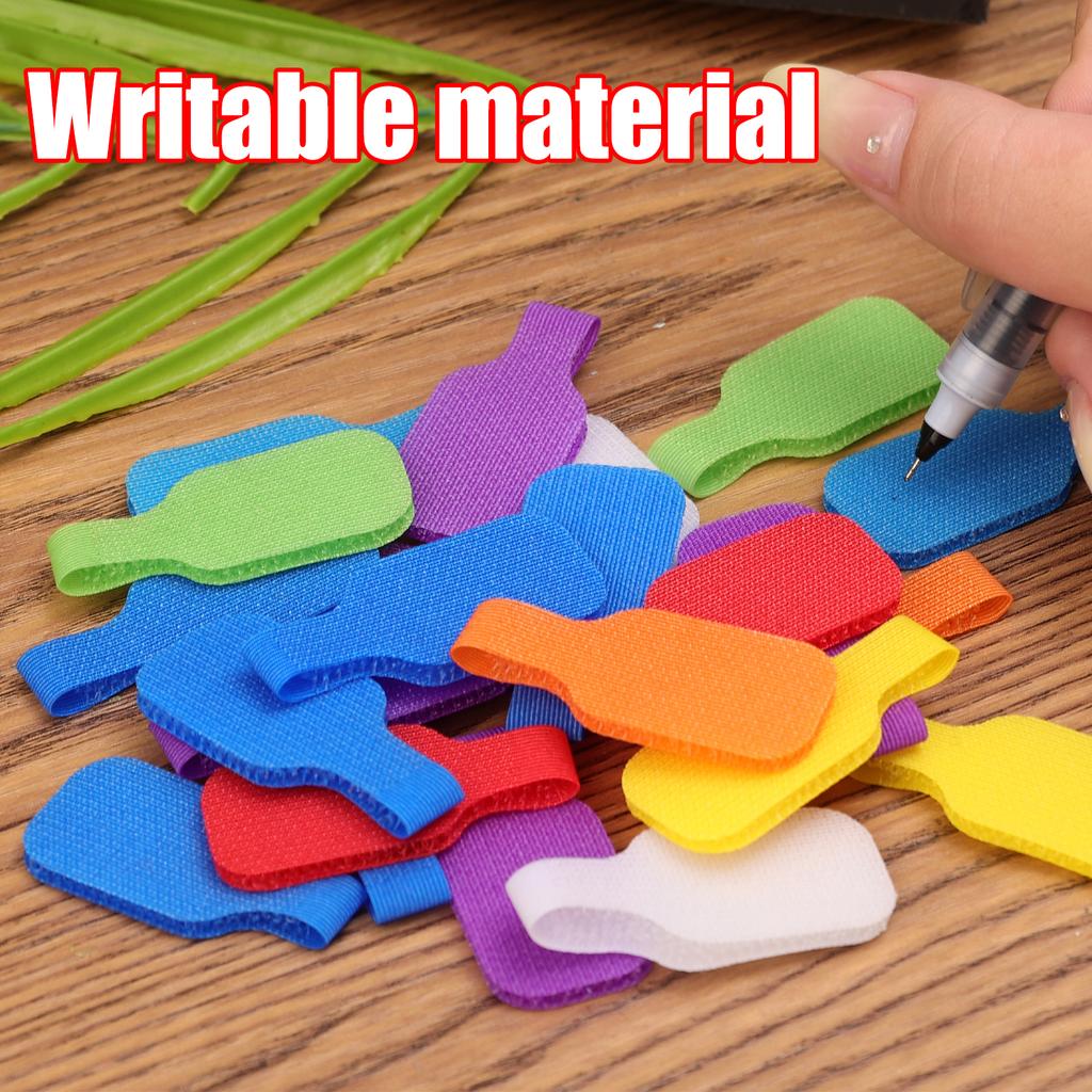 5-50Pcs Nylon Charging Data Cable Labels Strap Hook Loop Writable Wire Label For Electrical Line Organize Cord Office Cable Winder